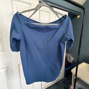 Madewell Women’s Ribbed Blue Boatneck Top